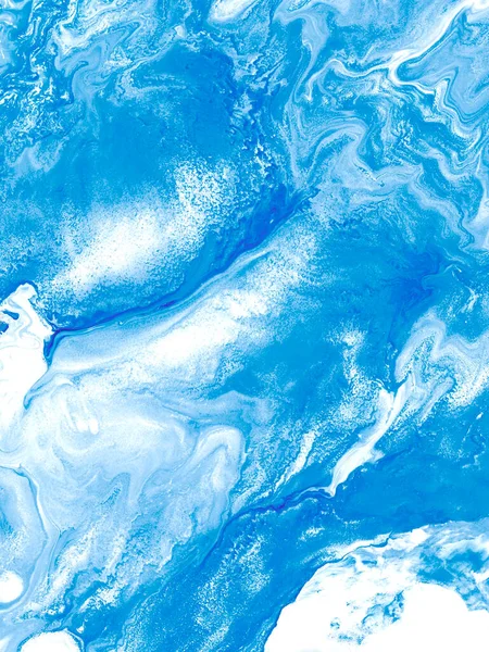 Kék Kreatív Festmény Absztrakt Kézzel Festett Háttér Márvány Textúra Akril — Stock Fotó