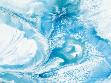 Soyut resim mavi dalga yaratıcı el boyası arka plan, mermer doku, soyut okyanus, tuvaldeki akrilik resim. Modern sanat. Çağdaş sanat.