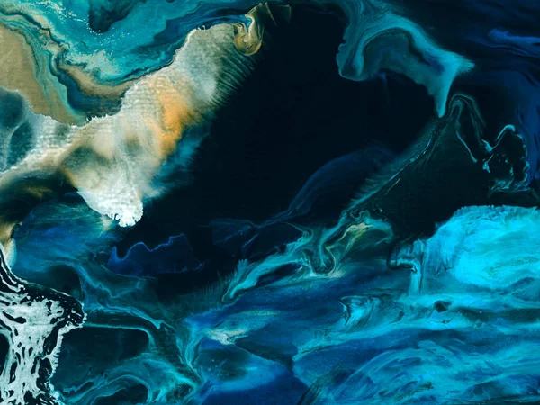 Modrá Vlna Kreativní Abstraktní Ručně Malované Pozadí Mramorová Textura Abstraktní — Stock fotografie