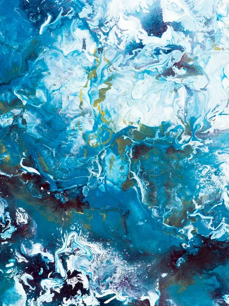 Abstraktní Malba Modré Kreativní Ručně Malované Pozadí Mramorová Štětcová Textura — Stock fotografie