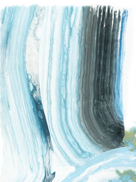 Kék Csíkok Ecsettel Textúra Elvont Művészet Festészet Kreatív Kézzel Festett — Stock Fotó