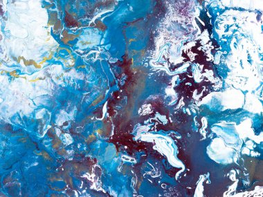 Mavi, soyut el boyası arka plan, mermer dokular, soyut okyanus, tuval üzerinde akrilik boya. Modern sanat. Çağdaş sanat.