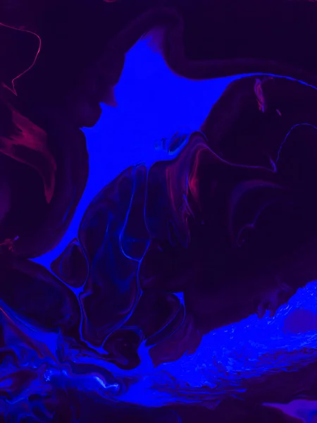 Neon Paarse Blauwe Creatieve Abstracte Hand Geschilderde Achtergrond Marmeren Textuur — Stockfoto