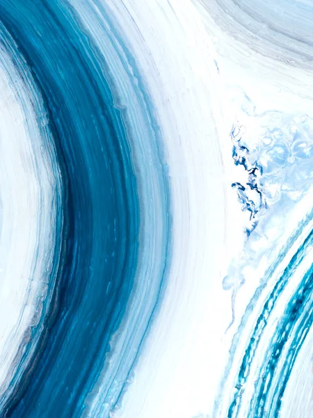 Mavi Çizgili Fırça Desenli Soyut Resim Yaratıcı Boyalı Arka Plan — Stok fotoğraf