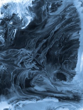 Soyut resim, mavi el boyası arka plan, mermer ve fırça dokusu, akrilik tablo. Modern sanat. Çağdaş sanat.