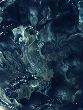 Tidewater Green dalgası, yaratıcı el resmi koyu arkaplan, mermer doku, soyut okyanus, akrilik tablo. Modern sanat. Çağdaş sanat.