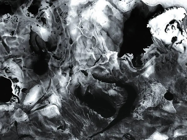 Siyah ve beyaz yaratıcı tablo, soyut el boyası arka plan, mermer dokular, akrilik boya. Modern sanat. Çağdaş sanat.