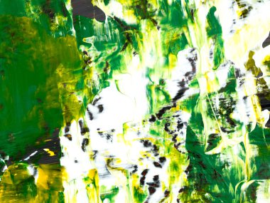 Soyut resim, yeşil el boyası arka plan, mermer ve fırça dokusu, akrilik boya. Modern sanat. Çağdaş sanat.