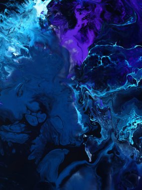 Neon yaratıcı soyut el boyası arka plan, mermer dokular, soyut okyanus, tuval üzerinde akrilik boya. Modern sanat. Çağdaş sanat.