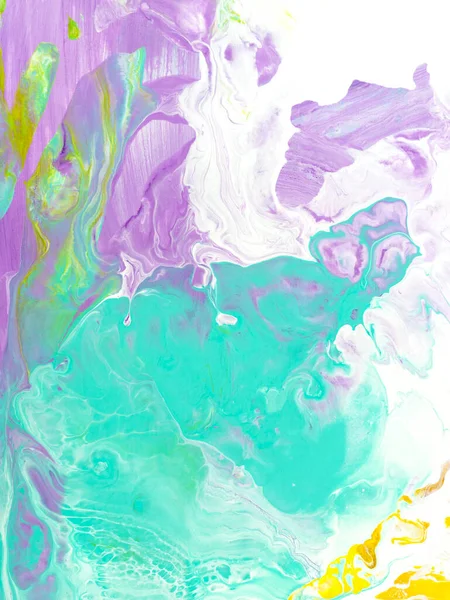 Tyrkysové Purpurové Abstraktní Ručně Malované Pozadí Tekuté Umění Mramorová Textura — Stock fotografie