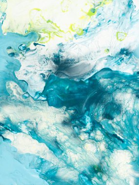 Soyut yaratıcı mavi el boyası arka plan, akışkan sanat, mermer doku, soyut okyanus, tuvalde akrilik boya. Modern sanat. Çağdaş sanat.