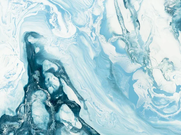 Blue Wave Creative Abstract Hand Painted Background Fluid Art Marble — Stock Photo, Image