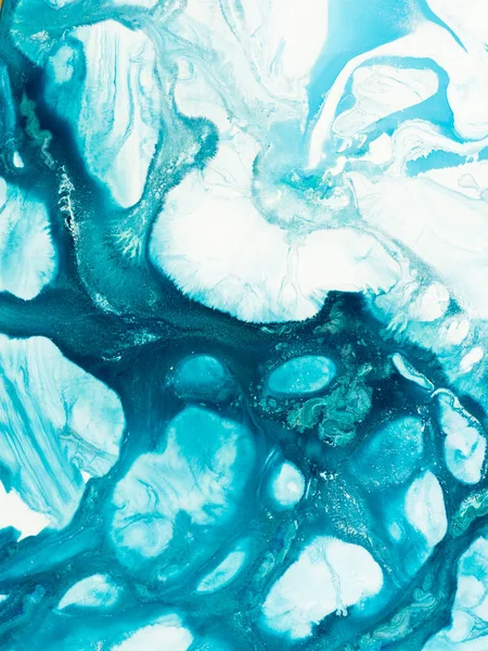 抽象的な創造的な青の背景 流体芸術 大理石のテクスチャ 抽象的な海 キャンバス上のアクリル絵具 現代美術 現代美術 — ストック写真