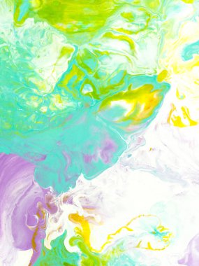 Yeşil turkuaz ve mor soyut yaratıcı el boyası arka plan, sıvı sanat, mermer doku, soyut okyanus, akrilik tablo. Modern sanat. Çağdaş sanat.