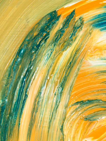 Оранжевый Изумрудный Мазок Кистью Творческого Абстрактного Фона Акриловая Живопись Холсте — стоковое фото