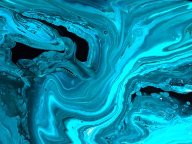 Neon soyut mavi dalga yaratıcı arka plan, mermer doku, soyut okyanus, tuval üzerinde akrilik resim. Modern sanat. Çağdaş sanat.