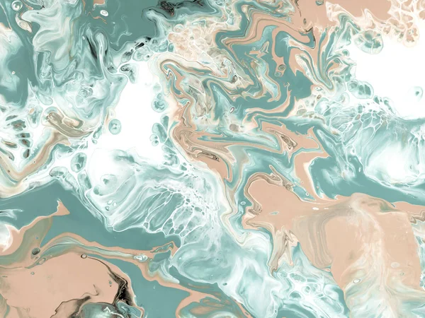 抽象的手绘背景 流畅的艺术 大理石质感 抽象的海洋 画布上的丙烯酸绘画 现代艺术 当代艺术 — 图库照片