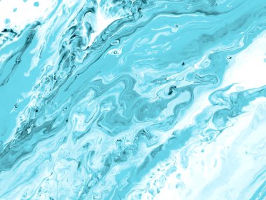 Mavi sanat, yaratıcı el boyası arka plan, mermer doku, soyut okyanus, tuvalde akrilik boya. Modern sanat. Çağdaş sanat.