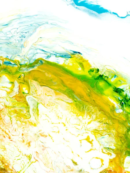 Abstrato Criativo Pintado Mão Fundo Com Cores Amarelas Verdes Azuis — Fotografia de Stock