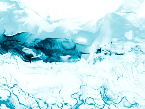 青い山 創造的な抽象的な手の背景 大理石の質感 抽象的な海 キャンバス上のアクリル絵具を描いた 現代美術 現代美術 — ストック写真