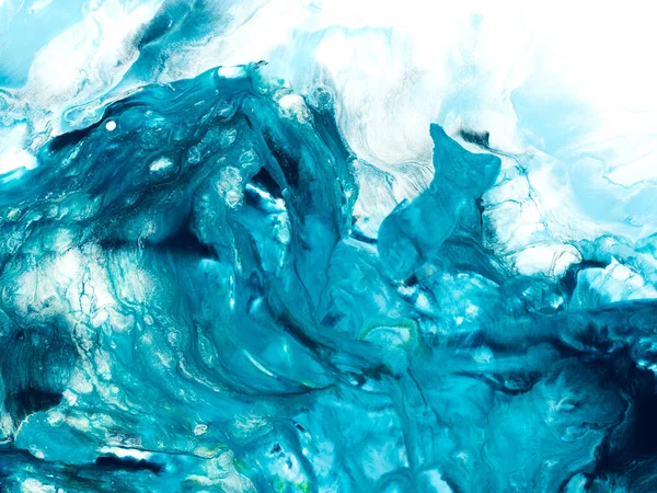 Arte Azul Criativo Abstrato Pintado Mão Fundo Com Espaço Cópia — Fotografia de Stock