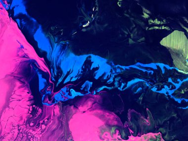 Mavi ve pembe soyut el boyası arkaplan, mermer dokular, soyut okyanus, tuvalde akrilik boya. Modern sanat. Çağdaş sanat.