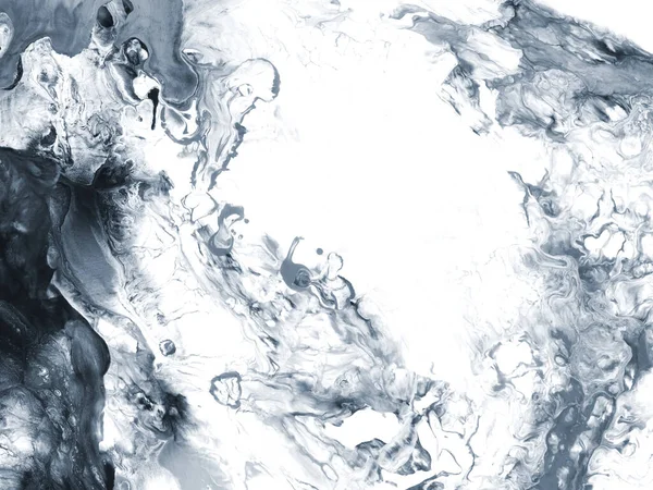 Siyah ve beyaz soyut el yapımı arka plan fotokopi alanı, mermer doku, soyut okyanus, tuvale akrilik boya. Modern sanat. Çağdaş sanat.