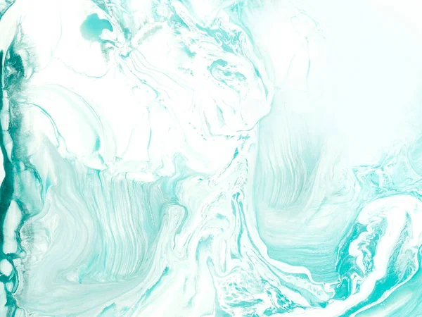 Abstrakt Kreativ Handmålad Bakgrund Med Teal Färger Flytande Konst Marmor — Stockfoto