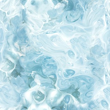 Soyut mavi resmin kusursuz deseni. Sanat eseri, el boyası arka plan, mermer doku, soyut okyanus, akrilik resim. Modern sanat. Davetiye, pankart, duvar kağıdı veya diğer tasarım için Raster dokusu.