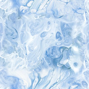 Soyut mavi resmin kusursuz deseni. Sanat eseri, el boyası arka plan, mermer doku, soyut okyanus, akrilik resim. Modern sanat. Davetiye, pankart, duvar kağıdı veya diğer tasarım için Raster dokusu.