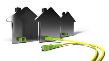 FTTH, Fiber To The Home 3D Illustration clipart
