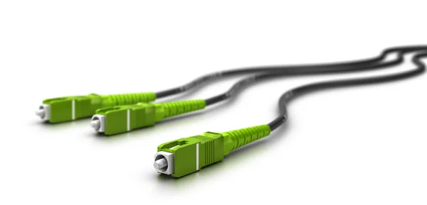 Optical Fiber Cables With Connectors — Stock Photo, Image