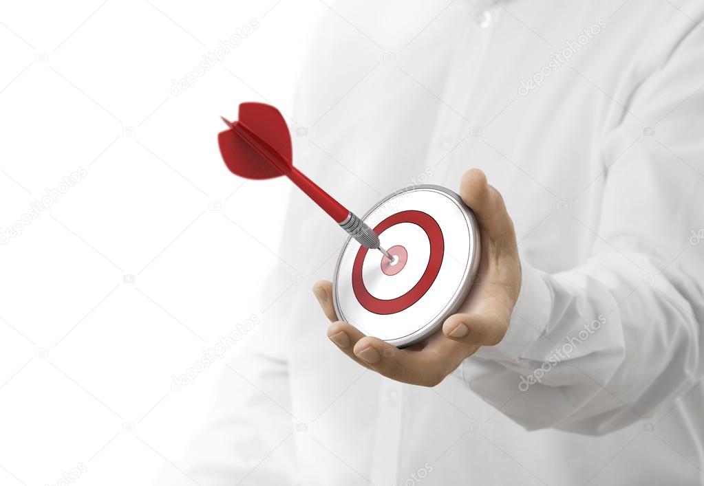 Objective Achieved, Target and arrow — Stock Photo © Olivier26 122863896