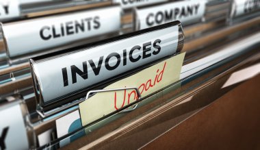 Unpaid invoices, Financial Concept clipart