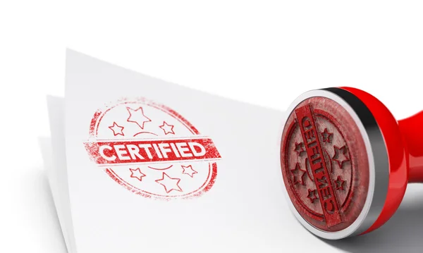 Certified imprint over White Background — Stock Photo, Image