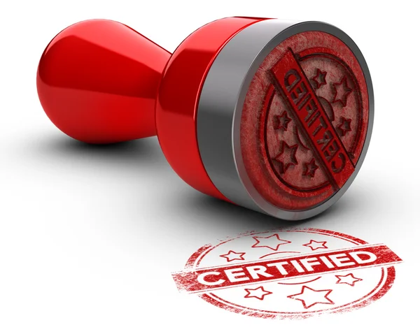 Rubber stempel gecertificeerd over White — Stockfoto