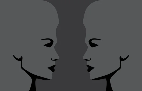 Deux femmes face à face illustration conceptuelle vectorielle — Image vectorielle