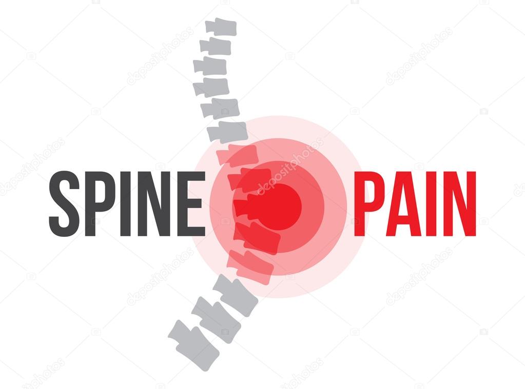Lumbar spine pain, anatomy and medical conceptual vector illustration