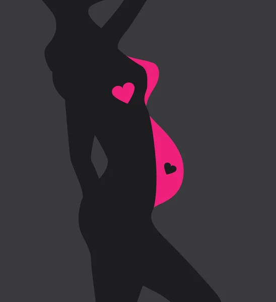 Pregnant woman silhouette, symbolic body changes vector — Stock Vector