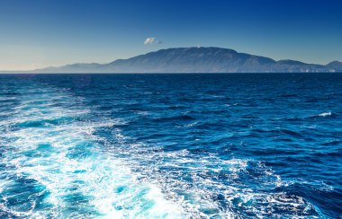 Kefalonia Mount Ainos, İyon Denizi görünümünden Yunan Adası ile