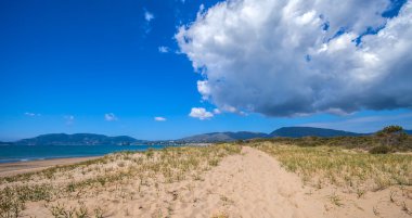 Sandy dunes Beach Laganas Bay Zakynthos Yunanistan