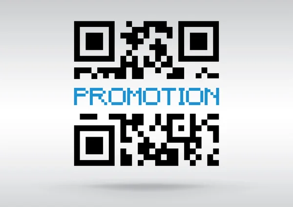 Símbolo de promoción, vector de código QR conceptual para escanear — Vector de stock