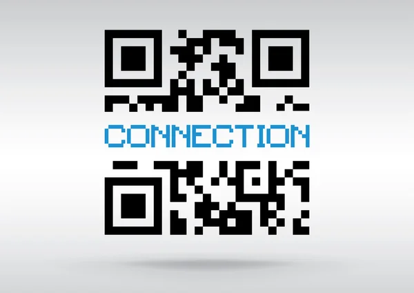 Verbinding symbool, vector conceptuele Qr code te scannen — Stockvector