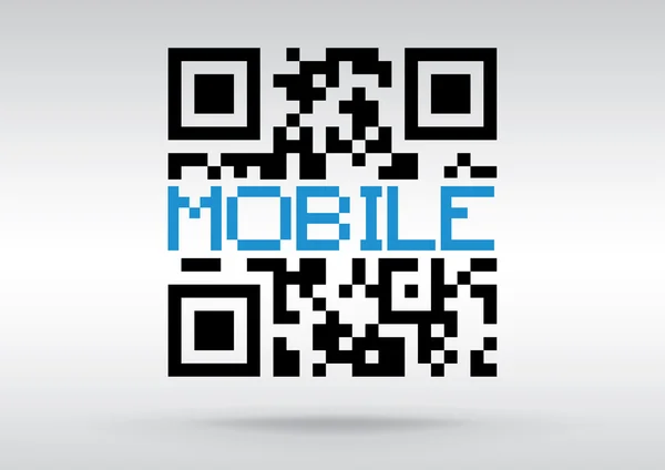 Symbole mobile, code QR conceptuel vectoriel à scanner — Image vectorielle