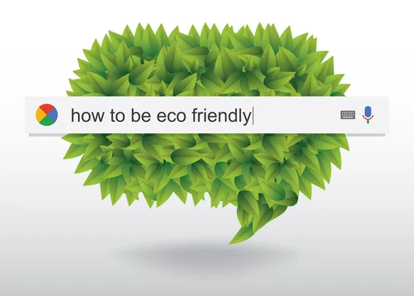 Searching the web for information about how to be eco friendly vector — Stock Vector