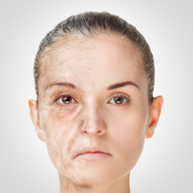 Yaşlanma süreci, gençleştirme anti-aging cilt yordamlar yaşlı ve genç kavramı