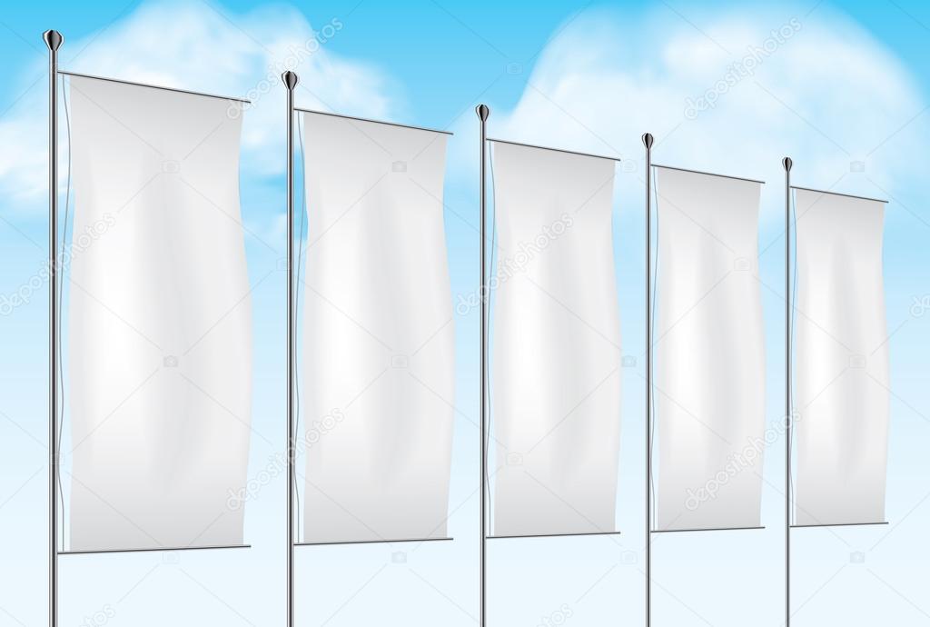 Download Free Flag Mockup Blank Advertising Flags Or Billboards Vector Template Illustration Stock Vector C Leszekglasner 118627250 PSD Mockup Template