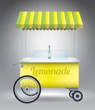 Limonata sepeti, reklam için gri vektör çizim şablonu