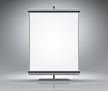 Boş sunu ekran, reklam için gri vektör çizim şablonu