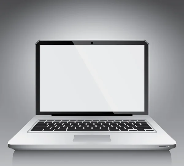 笔记本电脑上广告的灰色矢量图模板 — 图库矢量图片